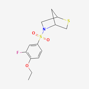 molecular formula C13H16FNO3S2 B2442945 5-((4-Ethoxy-3-fluorophenyl)sulfonyl)-2-thia-5-azabicyclo[2.2.1]heptane CAS No. 2034456-10-3