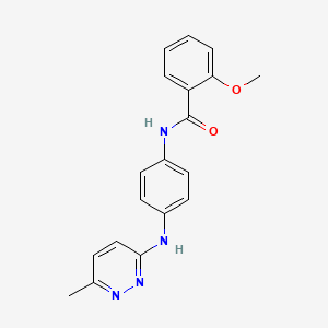 molecular formula C19H18N4O2 B2442946 2-methoxy-N-(4-((6-methylpyridazin-3-yl)amino)phenyl)benzamide CAS No. 1207046-14-7
