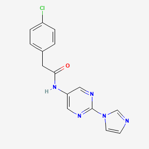 molecular formula C15H12ClN5O B2442950 N-(2-(1H-imidazol-1-yl)pyrimidin-5-yl)-2-(4-chlorophenyl)acetamide CAS No. 1421462-49-8