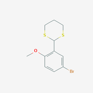 molecular formula C11H13BrOS2 B2442957 2-(5-Bromo-2-methoxyphenyl)-1,3-dithiane CAS No. 301194-01-4