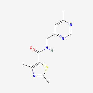 molecular formula C12H14N4OS B2442966 2,4-dimethyl-N-((6-methylpyrimidin-4-yl)methyl)thiazole-5-carboxamide CAS No. 2176124-99-3