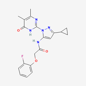 N-(3-cyclopropyl-1-(4,5-dimethyl-6-oxo-1,6-dihydropyrimidin-2-yl)-1H-pyrazol-5-yl)-2-(2-fluorophenoxy)acetamide