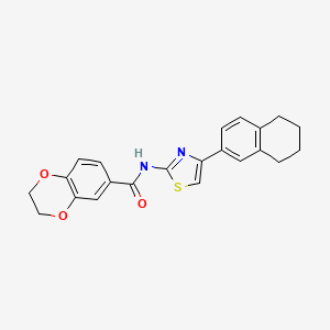 N-[4-(5,6,7,8-tetrahydronaphthalen-2-yl)-1,3-thiazol-2-yl]-2,3-dihydro-1,4-benzodioxine-6-carboxamide