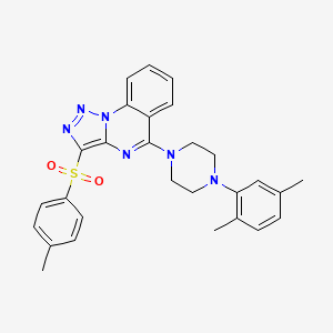 molecular formula C28H28N6O2S B2442990 5-[4-(2,5-Dimethylphenyl)piperazin-1-yl]-3-[(4-methylphenyl)sulfonyl][1,2,3]triazolo[1,5-a]quinazoline CAS No. 893272-87-2