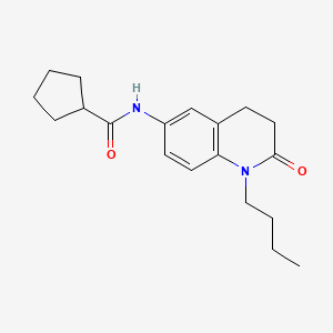 molecular formula C19H26N2O2 B2442998 N-(1-butyl-2-oxo-1,2,3,4-tetrahydroquinolin-6-yl)cyclopentanecarboxamide CAS No. 951505-78-5