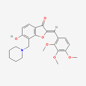 molecular formula C24H27NO6 B2443003 (Z)-6-hydroxy-7-(piperidin-1-ylmethyl)-2-(2,3,4-trimethoxybenzylidene)benzofuran-3(2H)-one CAS No. 859662-80-9
