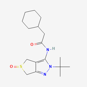 N-(2-(tert-butyl)-5-oxido-4,6-dihydro-2H-thieno[3,4-c]pyrazol-3-yl)-2-cyclohexylacetamide