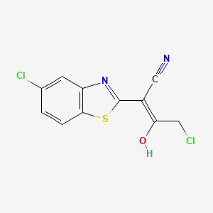 molecular formula C11H6Cl2N2OS B2443008 4-Chloro-2-(5-chloro-2,3-dihydro-1,3-benzothiazol-2-ylidene)-3-oxobutanenitrile CAS No. 1000931-79-2