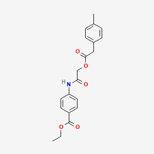 molecular formula C20H21NO5 B2443010 Ethyl 4-[({[(4-methylphenyl)acetyl]oxy}acetyl)amino]benzoate CAS No. 1797222-87-7