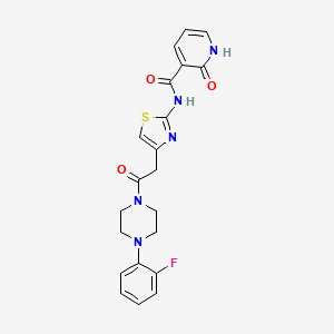 N-(4-(2-(4-(2-fluorophenyl)piperazin-1-yl)-2-oxoethyl)thiazol-2-yl)-2-oxo-1,2-dihydropyridine-3-carboxamide