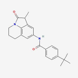 molecular formula C23H26N2O2 B2443013 4-(tert-butyl)-N-(1-methyl-2-oxo-2,4,5,6-tetrahydro-1H-pyrrolo[3,2,1-ij]quinolin-8-yl)benzamide CAS No. 898454-52-9