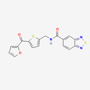 molecular formula C17H11N3O3S2 B2443019 N-((5-(呋喃-2-羰基)噻吩-2-基)甲基)苯并[c][1,2,5]噻二唑-5-甲酰胺 CAS No. 1797613-30-9