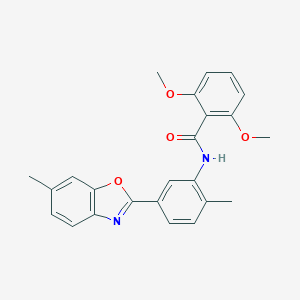 2,6-dimethoxy-N-[2-methyl-5-(6-methyl-1,3-benzoxazol-2-yl)phenyl]benzamide