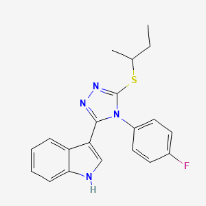 molecular formula C20H19FN4S B2443021 3-(5-(叔丁基硫)-4-(4-氟苯基)-4H-1,2,4-三唑-3-基)-1H-吲哚 CAS No. 946276-16-0