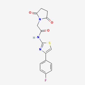 molecular formula C15H12FN3O3S B2443024 2-(2,5-dioxopyrrolidin-1-yl)-N-(4-(4-fluorophenyl)thiazol-2-yl)acetamide CAS No. 361167-75-1