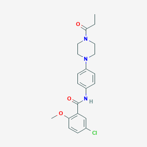 5-chloro-2-methoxy-N-[4-(4-propanoylpiperazin-1-yl)phenyl]benzamide