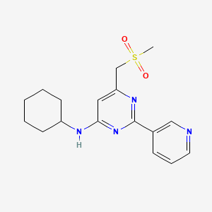 molecular formula C17H22N4O2S B2443030 N-环己基-6-[(甲基磺酰基)甲基]-2-(3-吡啶基)-4-嘧啶胺 CAS No. 338967-54-7