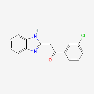 molecular formula C15H11ClN2O B2443036 2-(1H-1,3-苯并二唑-2-基)-1-(3-氯苯基)乙酮 CAS No. 554404-48-7