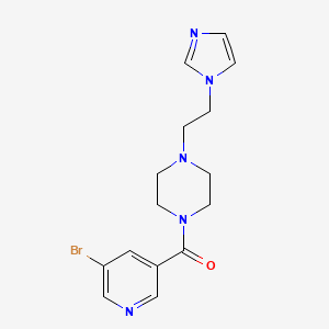 molecular formula C15H18BrN5O B2443038 (4-(2-(1H-咪唑-1-基)乙基)哌嗪-1-基)(5-溴吡啶-3-基)甲酮 CAS No. 1396865-31-8