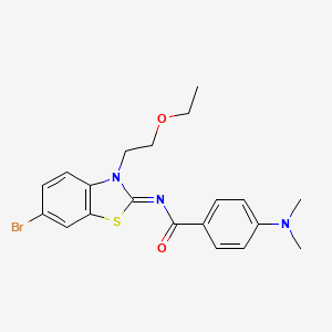 molecular formula C20H22BrN3O2S B2443039 (Z)-N-(6-bromo-3-(2-ethoxyethyl)benzo[d]thiazol-2(3H)-ylidene)-4-(dimethylamino)benzamide CAS No. 865162-88-5