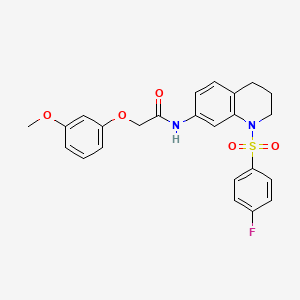 molecular formula C24H23FN2O5S B2443041 N-(1-((4-fluorophenyl)sulfonyl)-1,2,3,4-tetrahydroquinolin-7-yl)-2-(3-methoxyphenoxy)acetamide CAS No. 1005302-42-0