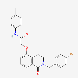 molecular formula C25H23BrN2O3 B2443043 2-[[2-[(4-bromophenyl)methyl]-1-oxo-3,4-dihydroisoquinolin-5-yl]oxy]-N-(4-methylphenyl)acetamide CAS No. 850904-30-2