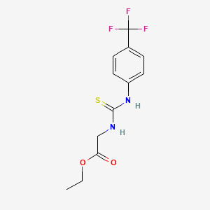 molecular formula C12H13F3N2O2S B2443044 Ethyl 2-({[4-(trifluoromethyl)anilino]carbothioyl}amino)acetate CAS No. 321433-99-2