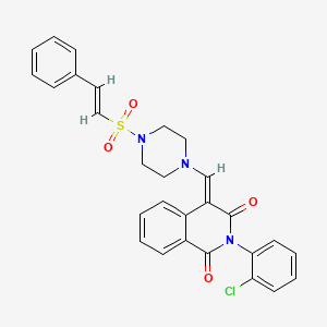 molecular formula C28H24ClN3O4S B2443050 (4E)-2-(2-chlorophenyl)-4-[[4-[(E)-2-phenylethenyl]sulfonylpiperazin-1-yl]methylidene]isoquinoline-1,3-dione CAS No. 851276-18-1