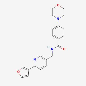molecular formula C21H21N3O3 B2443054 N-((6-(呋喃-3-基)吡啶-3-基)甲基)-4-吗啉基苯甲酰胺 CAS No. 2034383-02-1