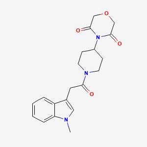 molecular formula C20H23N3O4 B2443055 4-(1-(2-(1-甲基-1H-吲哚-3-基)乙酰)哌啶-4-基)吗啉-3,5-二酮 CAS No. 2310154-63-1