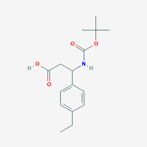 molecular formula C16H23NO4 B2443057 3-tert-Butoxycarbonylamino-3-(4-ethyl-phenyl)-propionic acid CAS No. 284493-61-4