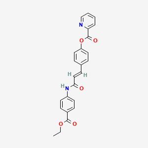 molecular formula C24H20N2O5 B2443064 (E)-4-(3-((4-(乙氧羰基)苯基)氨基)-3-氧代-1-烯-1-基)苯基吡啶甲酸盐 CAS No. 433706-68-4