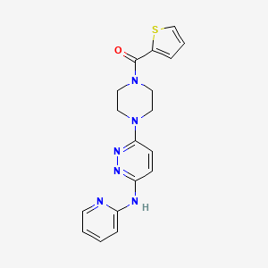 molecular formula C18H18N6OS B2443065 (4-(6-(吡啶-2-基氨基)嘧啶-3-基)哌嗪-1-基)(噻吩-2-基)甲酮 CAS No. 1020977-66-5