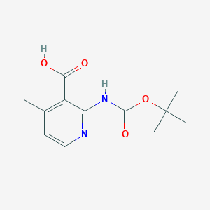 molecular formula C12H16N2O4 B2443070 4-Methyl-2-[(2-methylpropan-2-yl)oxycarbonylamino]pyridine-3-carboxylic acid CAS No. 2248386-06-1
