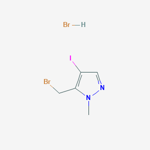 molecular formula C5H7Br2IN2 B2443075 5-(Bromomethyl)-4-iodo-1-methyl-1H-pyrazole hydrobromide CAS No. 2126178-39-8