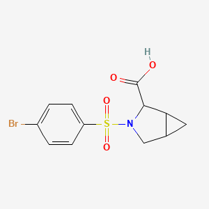 molecular formula C12H12BrNO4S B2443093 3-[(4-Bromophenyl)sulfonyl]-3-azabicyclo[3.1.0]hexane-2-carboxylic acid CAS No. 1008926-23-5
