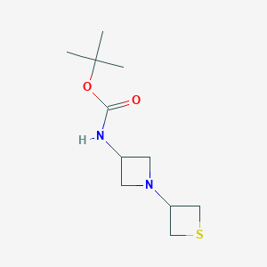 molecular formula C11H20N2O2S B2443098 Tert-butyl N-[1-(thietan-3-yl)azetidin-3-yl]carbamate CAS No. 2375273-94-0