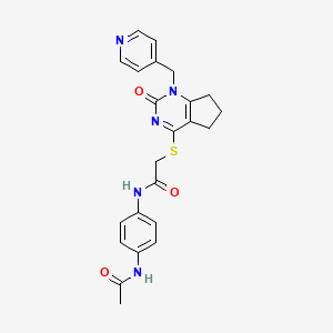 molecular formula C23H23N5O3S B2443102 N-(4-乙酰氨基苯基)-2-((2-氧代-1-(吡啶-4-基甲基)-2,5,6,7-四氢-1H-环戊[d]嘧啶-4-基)硫代)乙酰胺 CAS No. 899747-52-5
