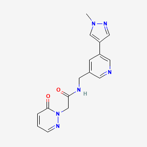 molecular formula C16H16N6O2 B2443113 N-((5-(1-methyl-1H-pyrazol-4-yl)pyridin-3-yl)methyl)-2-(6-oxopyridazin-1(6H)-yl)acetamide CAS No. 2034382-97-1