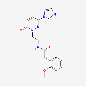 molecular formula C18H19N5O3 B2443114 N-(2-(3-(1H-imidazol-1-yl)-6-oxopyridazin-1(6H)-yl)ethyl)-2-(2-methoxyphenyl)acetamide CAS No. 1396803-36-3