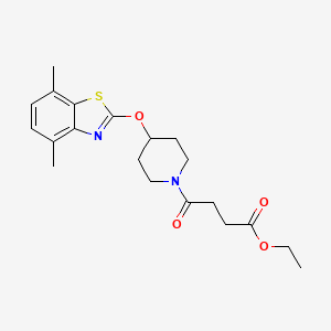 molecular formula C20H26N2O4S B2443116 Ethyl 4-(4-((4,7-dimethylbenzo[d]thiazol-2-yl)oxy)piperidin-1-yl)-4-oxobutanoate CAS No. 1286713-81-2
