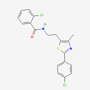 molecular formula C19H16Cl2N2OS B2443122 2-氯-N-(2-(2-(4-氯苯基)-4-甲基噻唑-5-基)乙基)苯甲酰胺 CAS No. 897613-25-1