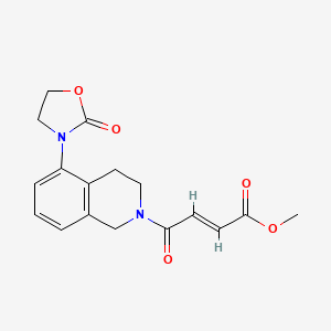 molecular formula C17H18N2O5 B2443124 Methyl (E)-4-oxo-4-[5-(2-oxo-1,3-oxazolidin-3-yl)-3,4-dihydro-1H-isoquinolin-2-yl]but-2-enoate CAS No. 2411324-05-3