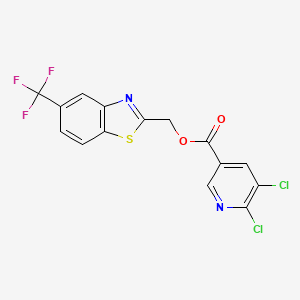 molecular formula C15H7Cl2F3N2O2S B2443127 [5-(Trifluoromethyl)-1,3-benzothiazol-2-yl]methyl 5,6-dichloropyridine-3-carboxylate CAS No. 1223377-55-6