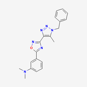 molecular formula C20H20N6O B2443128 {3-[3-(1-benzyl-5-methyl-1H-1,2,3-triazol-4-yl)-1,2,4-oxadiazol-5-yl]phenyl}dimethylamine CAS No. 1251607-87-0