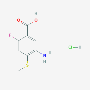 molecular formula C8H9ClFNO2S B2443136 5-Amino-2-fluoro-4-methylsulfanylbenzoic acid;hydrochloride CAS No. 2375273-49-5