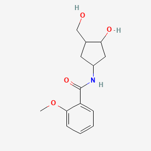 molecular formula C14H19NO4 B2443137 N-(3-羟基-4-(羟甲基)环戊基)-2-甲氧基苯甲酰胺 CAS No. 1421451-00-4