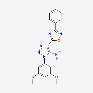 molecular formula C18H16N6O3 B2443146 1-(3,5-dimethoxyphenyl)-4-(3-phenyl-1,2,4-oxadiazol-5-yl)-1H-1,2,3-triazol-5-amine CAS No. 892760-76-8