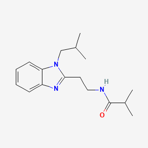 molecular formula C17H25N3O B2443149 2-甲基-N-{2-[1-(2-甲基丙基)苯并咪唑-2-基]乙基}丙酰胺 CAS No. 861428-66-2