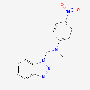 molecular formula C14H13N5O2 B2443156 N-(1H-1,2,3-Benzotriazol-1-ylmethyl)-N-methyl-4-nitroaniline CAS No. 300680-04-0
